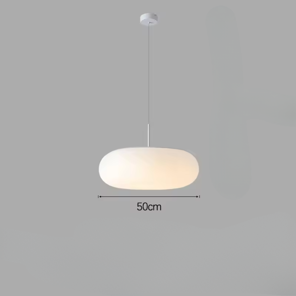BowLift | Modern Cream Pendant Lamp in Simple Chandelier Style with Warm LED Lighting