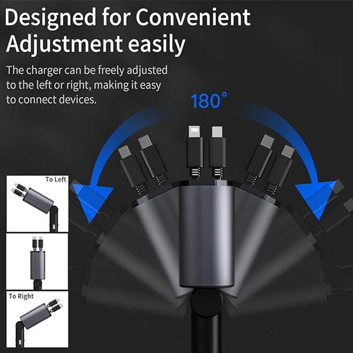 4-in-1 Car Charger with Retractable Cable | Bowlift