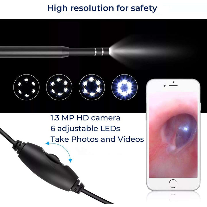 EarVision Professional Ear Endoscope – HD Inspection – Live Monitoring – Capture Images & Video – Removes Wax & Foreign Objects Bowlift