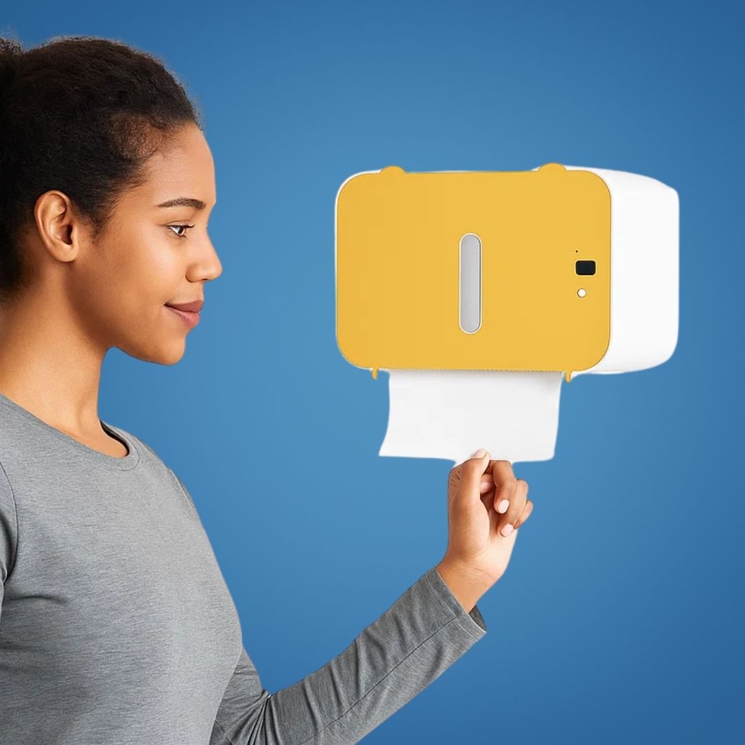 CleanGuard | Touch‑Free Toilet Roll Dispenser – Sensor‑Activated – Auto‑Fold Cut – For Busy Washrooms Bowlift