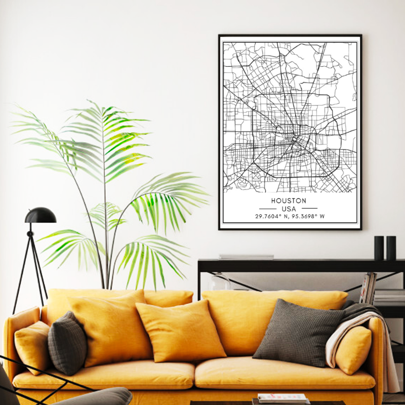 Chicago City Map-Canvas Wall Art Painting | Bowlift