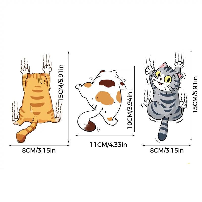 Cute cat comic stickers for cars | Bowlift