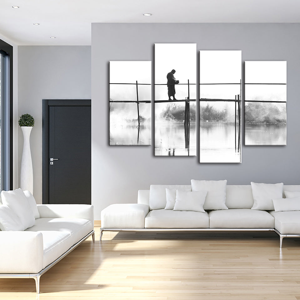 Bridge Walking 4 Piece - Canvas Wall Art Painting | Bowlift