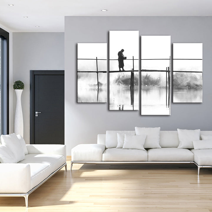 Bridge Walking 4 Piece - Canvas Wall Art Painting | Bowlift