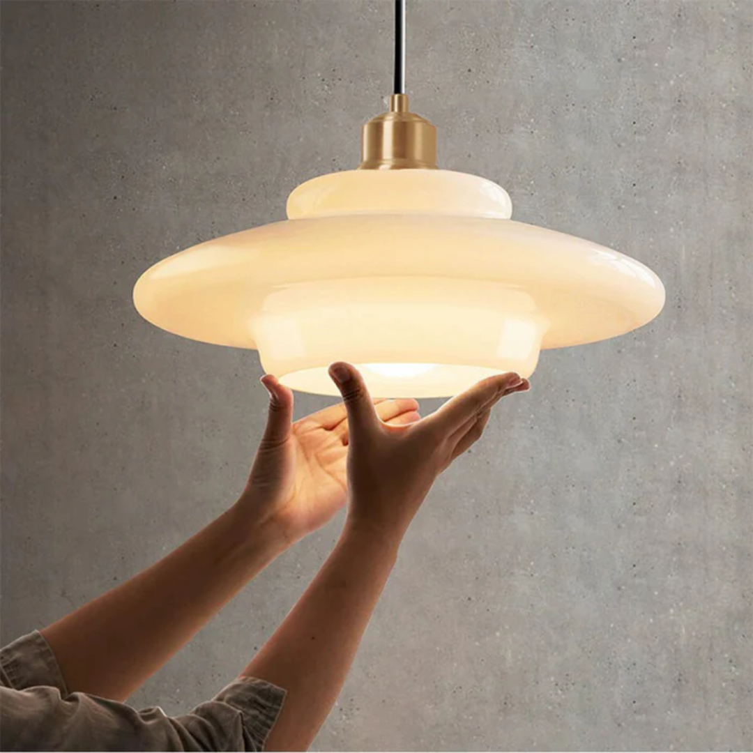 BowLift | White Glass Design Pendant Lamp