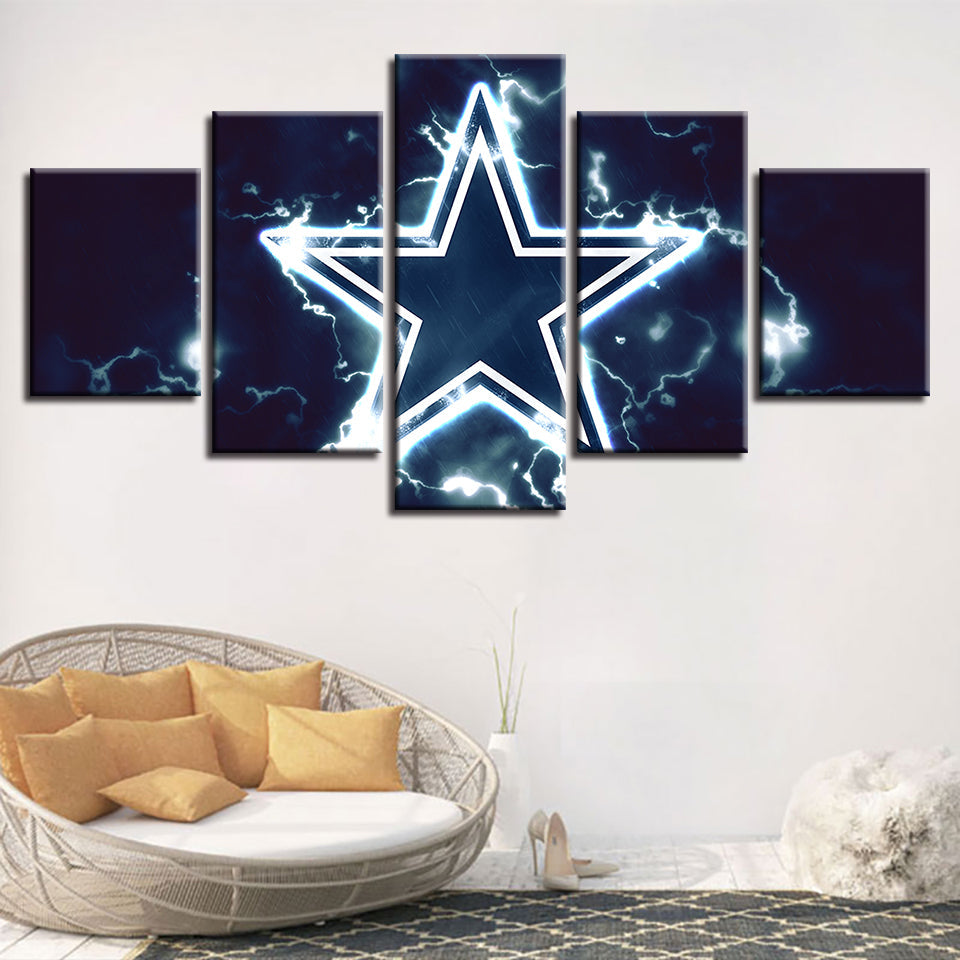 Blue Star Logo 5 Piece - Canvas Wall Art Painting | Bowlift