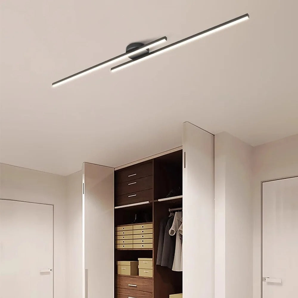 BowLift | Minimalist Modern Hallway Lights – Long Strip Linear Ceiling Lamp, Close-to-Ceiling Chandelier, Remote Dimmable for Home Interiors
