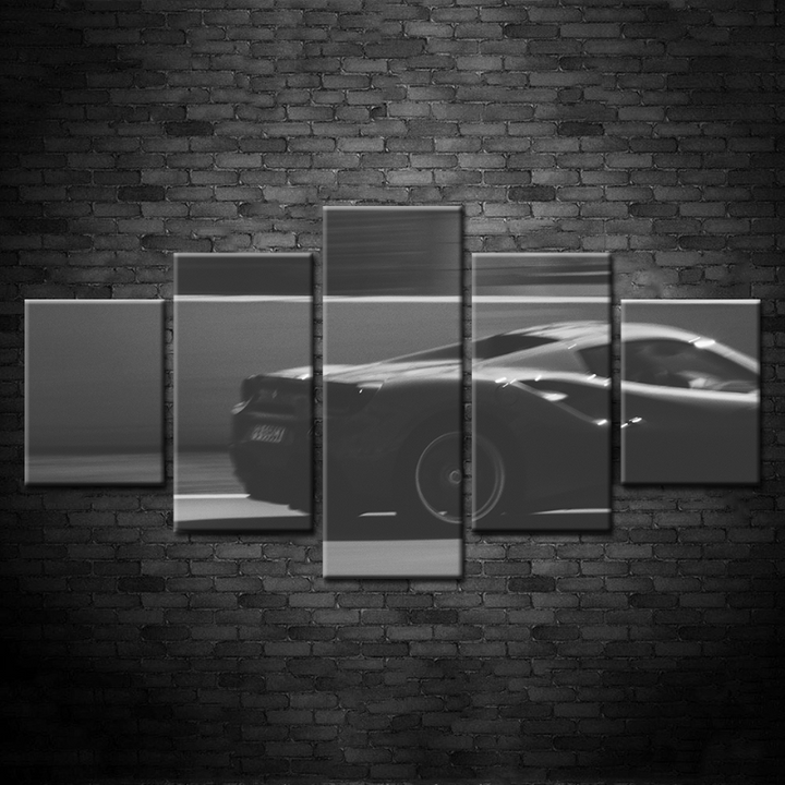 Pieces - Blurry - Black & White Ca5 r - Canvas Wall Art Painting | Bowlift