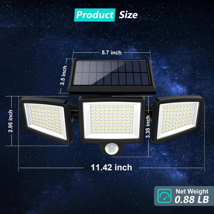BowLift | Triple Head Motion Sensor Solar Lights for Outdoor