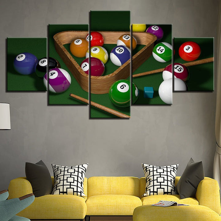 5 Piece Pool Balls - Canvas Wall Art Painting | Bowlift
