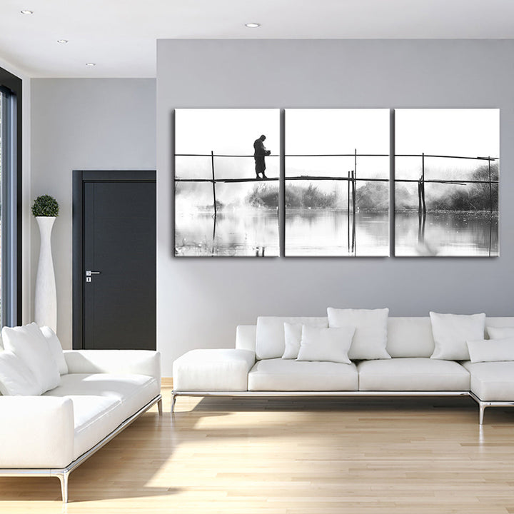 Bridge Walking 3 Piece - Canvas Wall Art Painting | Bowlift