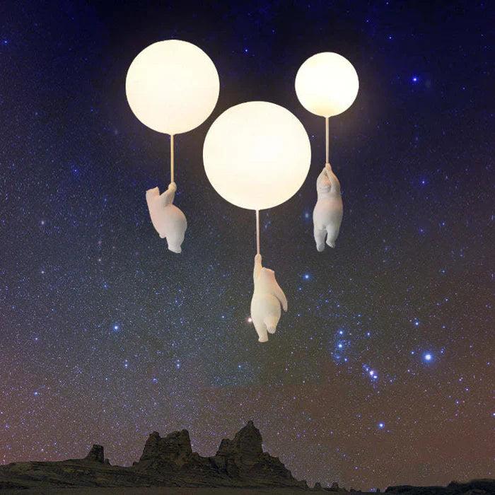 Children's Ceiling Lamp with Bear and Balloon - CloudBear | Bowlift