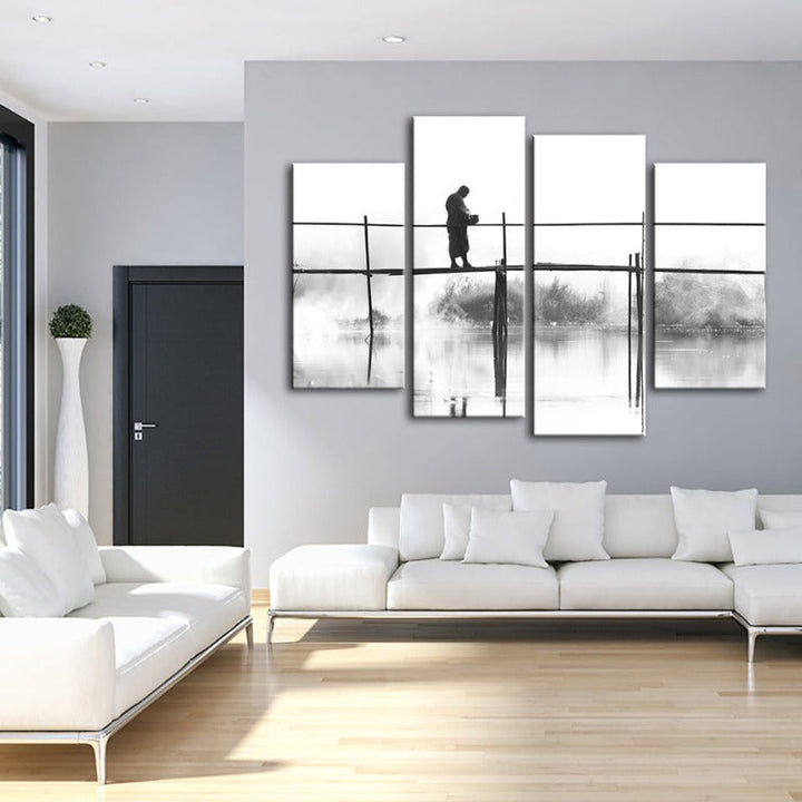 4 Piece Water Bridge - Canvas Wall Art Painting | Bowlift