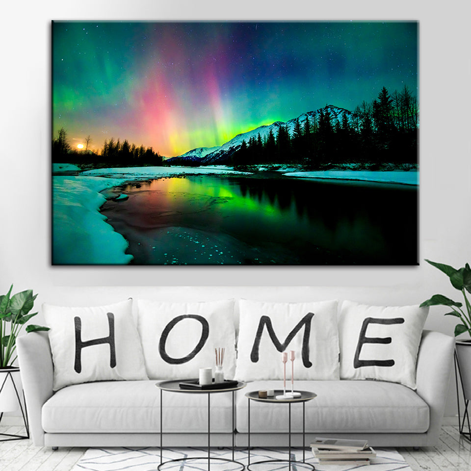 Ireland's Aurora - Canvas Wall Art Painting | Bowlift