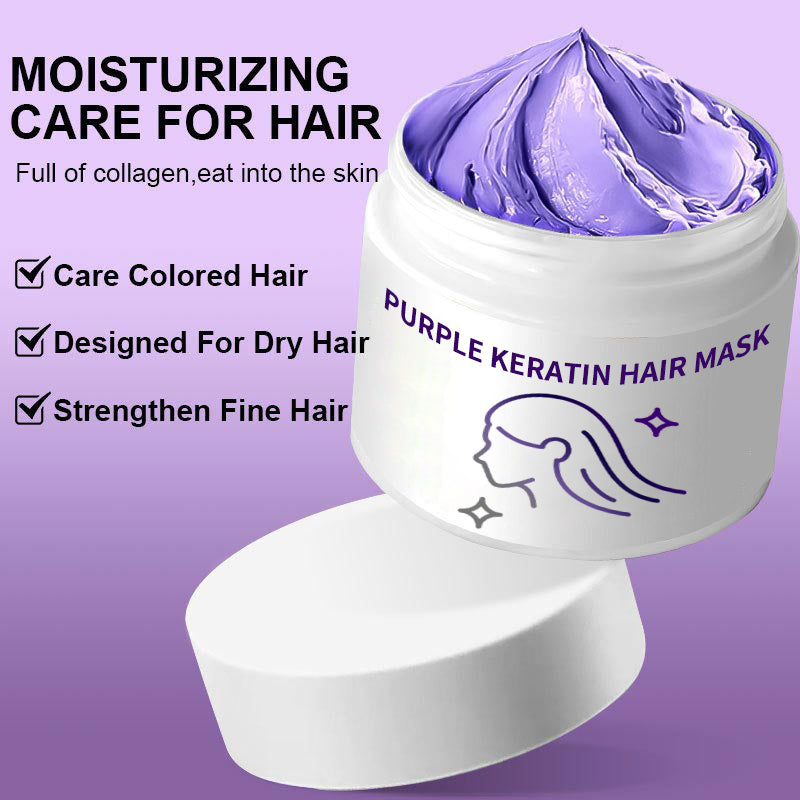 BowLift | Purple keratin hair mask - locks in color and neutralizes brassiness and yellow tones for blonde silver-gray hair with light highlights