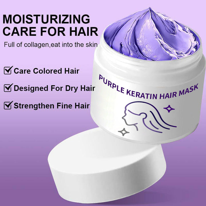BowLift | Purple keratin hair mask - locks in color and neutralizes brassiness and yellow tones for blonde silver-gray hair with light highlights