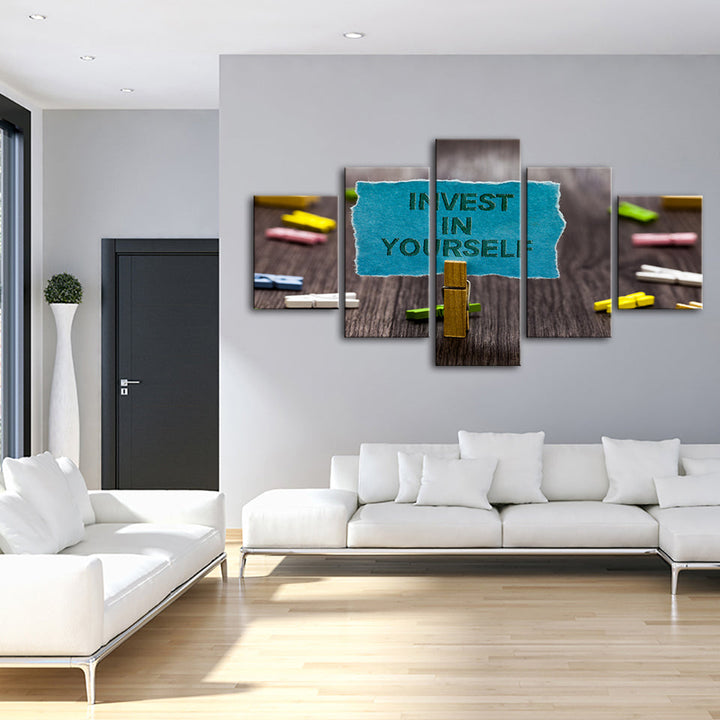 Invest In Yourself 5 Piece - Canvas Wall Art Painting | Bowlift