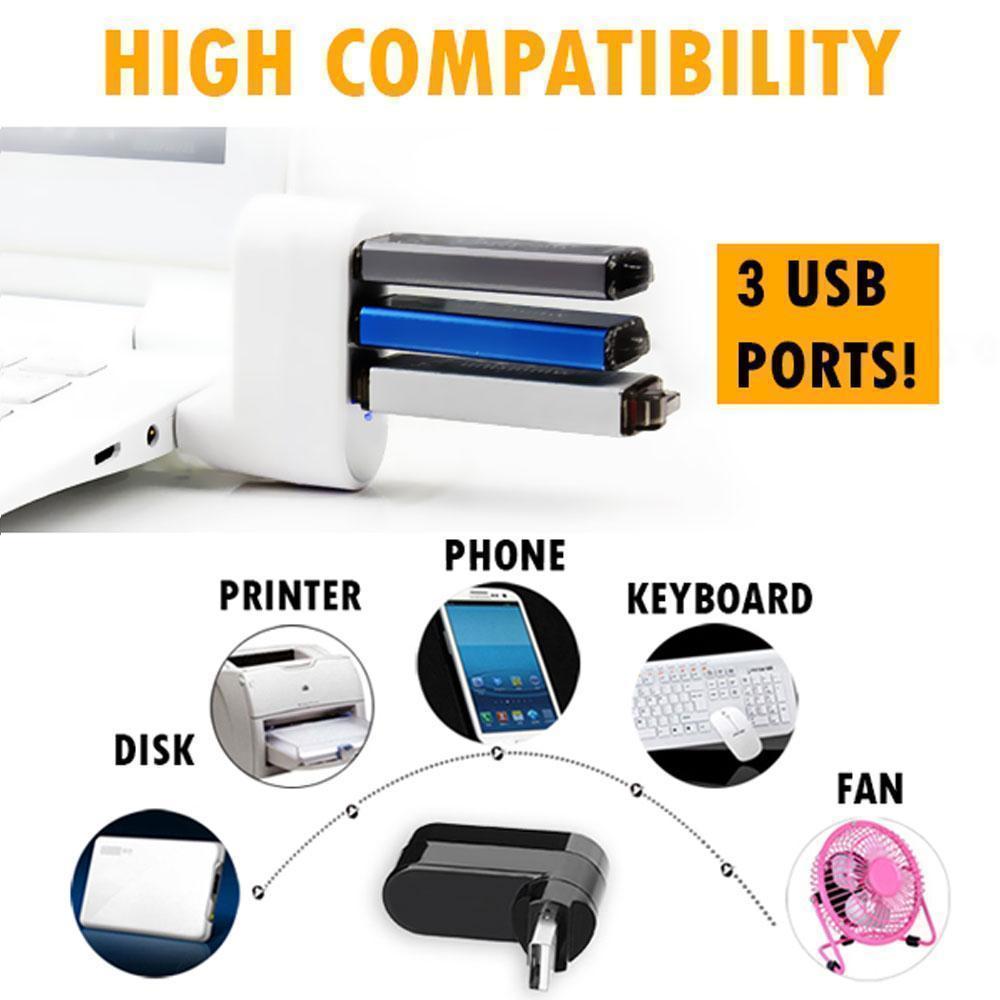 BowLift | Mini rotatable 3-Port USB Hub