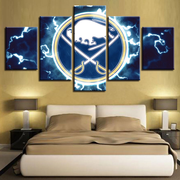 Electric Buffalo Sabers 5 Piece - Canvas Wall Art Painting | Bowlift
