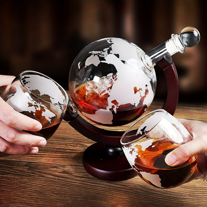 BowLift | AtlasWhisk | Whiskey Globe Set Premium Drinkware for Enthusiasts