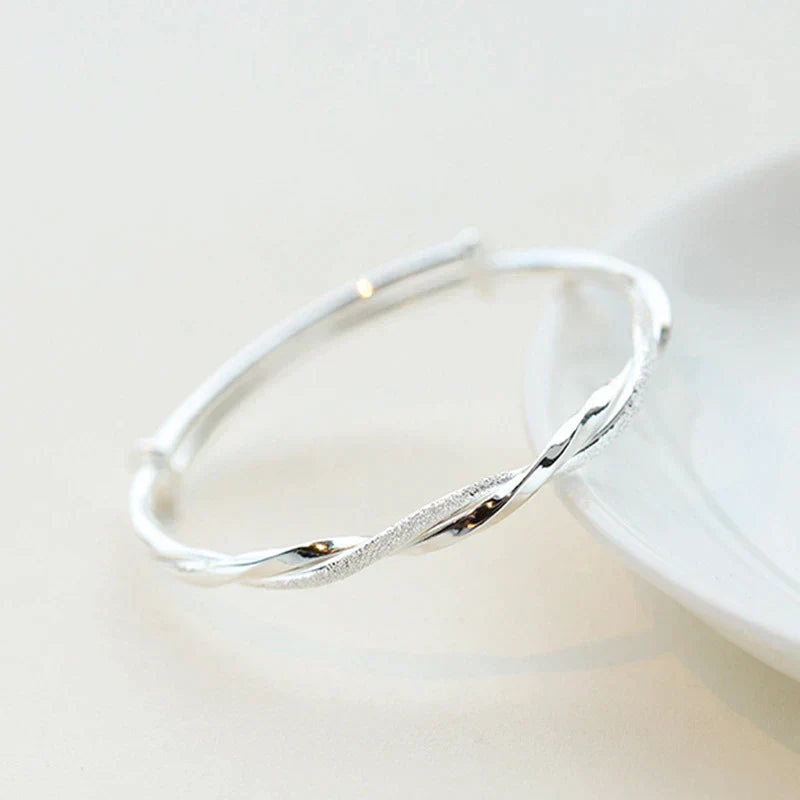 Elegant Woven Silver Bracelet