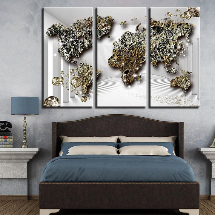 Classic Old Age Rustic World Map-Canvas Wall Art Painting | Bowlift