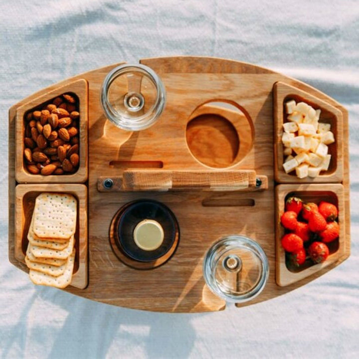 BowLift | Portable Wooden Picnic Wine Table