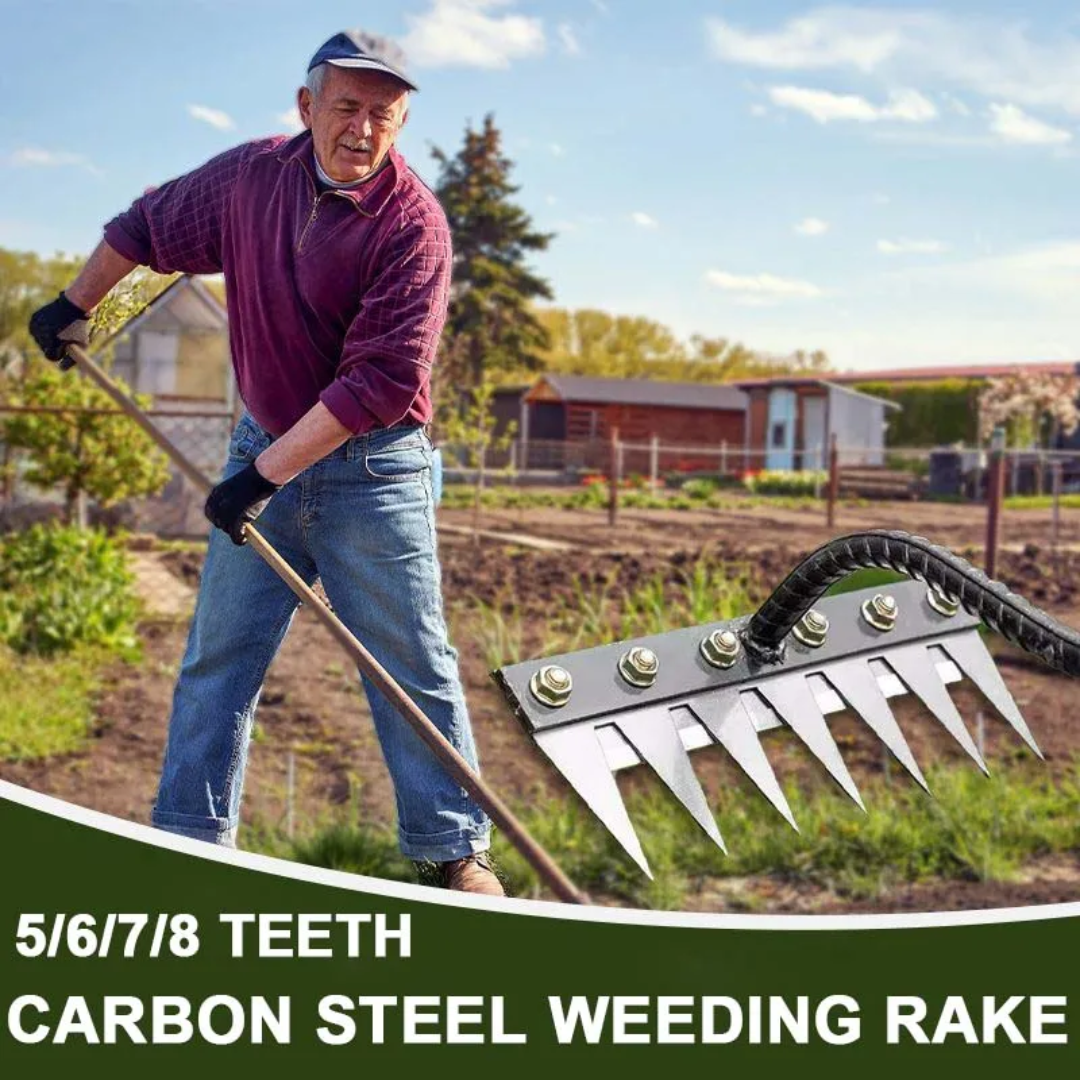BowLift | Weeding Rake | Ultra-Durable Steel Teeth & Ergonomic Handle for Effortless Garden Maintenance
