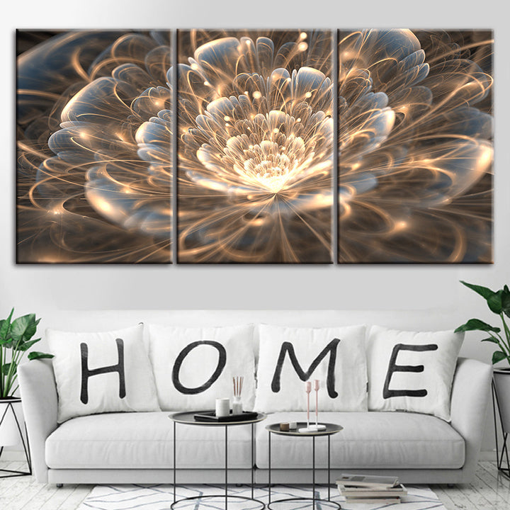 Mystical Flower 3 Piece - Canvas Wall Art Painting | Bowlift