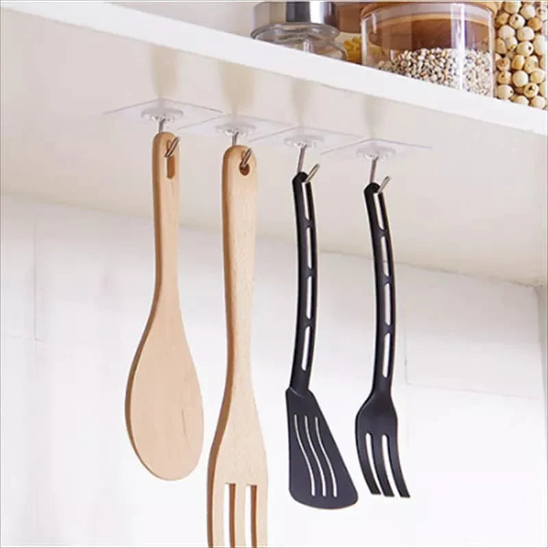 10 PCS Transparent Wall Hook Bowlift