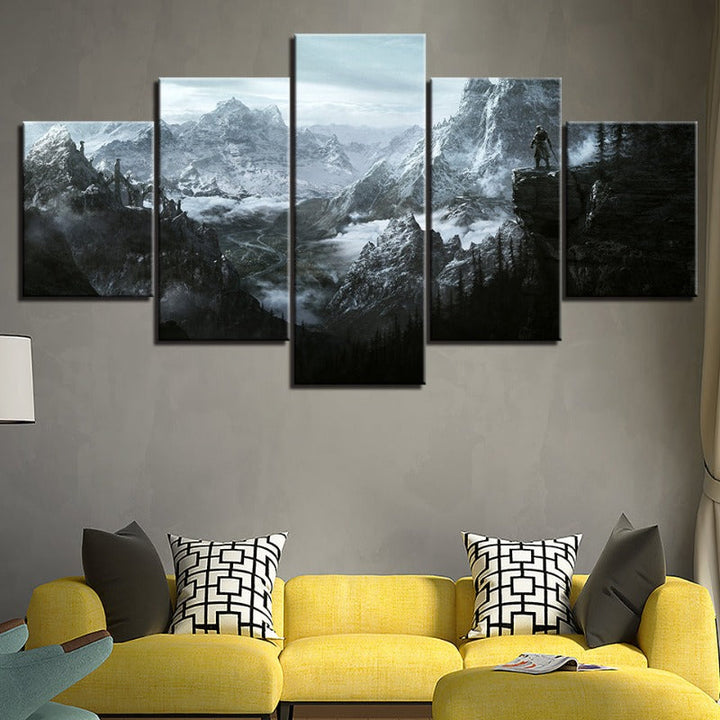 5 Piece Winter Landscape - Canvas Wall Art Painting | Bowlift