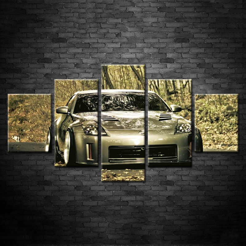 5 Piece Close Up Metallic Car - Canvas Wall Art Painting | Bowlift