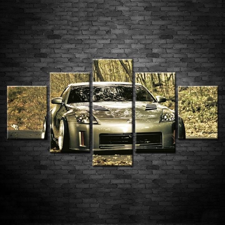 5 Piece Close Up Metallic Car - Canvas Wall Art Painting | Bowlift