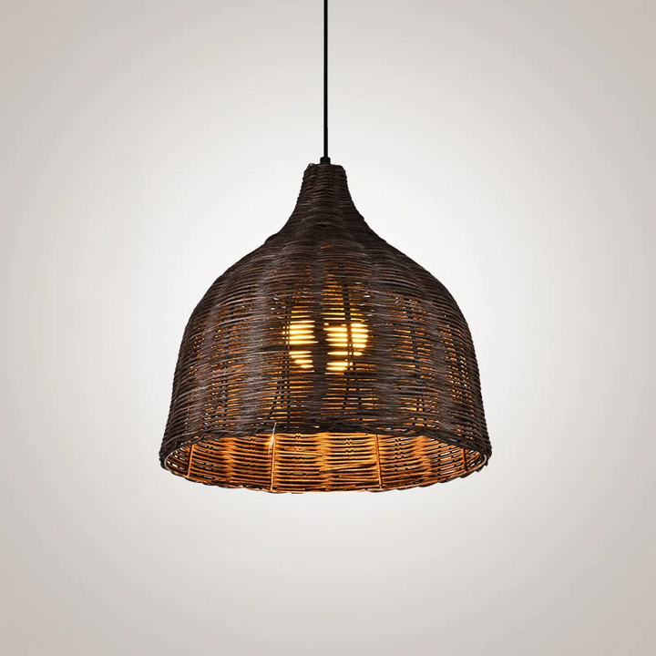 NatureGlow Pendant Lamp - Woven Reed and Bamboo Lighting | Bowlift