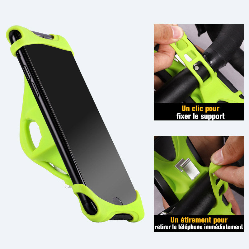 Universal silicone phone holder for the bicycle, non-slip, adjustable | Bowlift