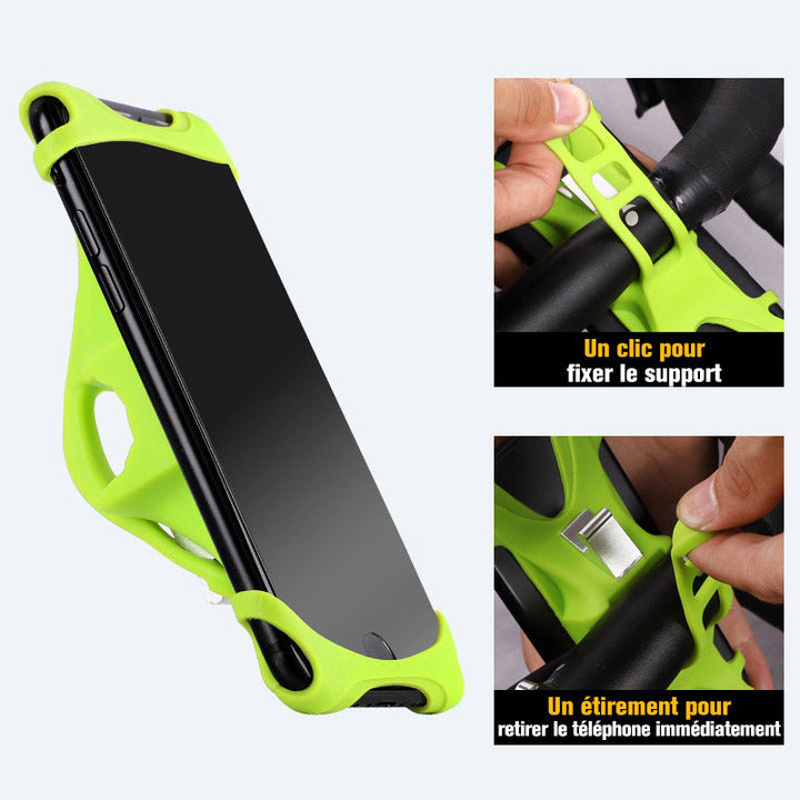 Universal silicone phone holder for the bicycle, non-slip, adjustable | Bowlift