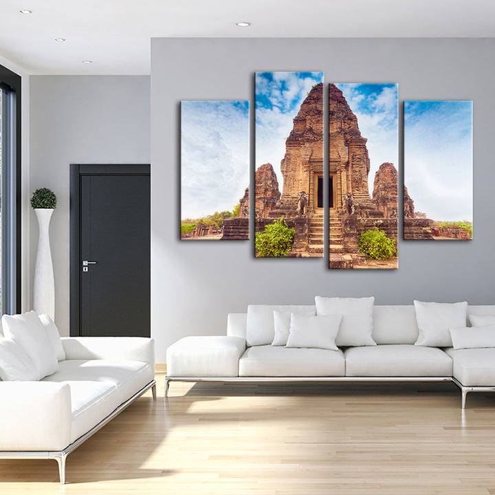 Ancient Temple 4 Piece - Canvas Wall Art Painting | Bowlift