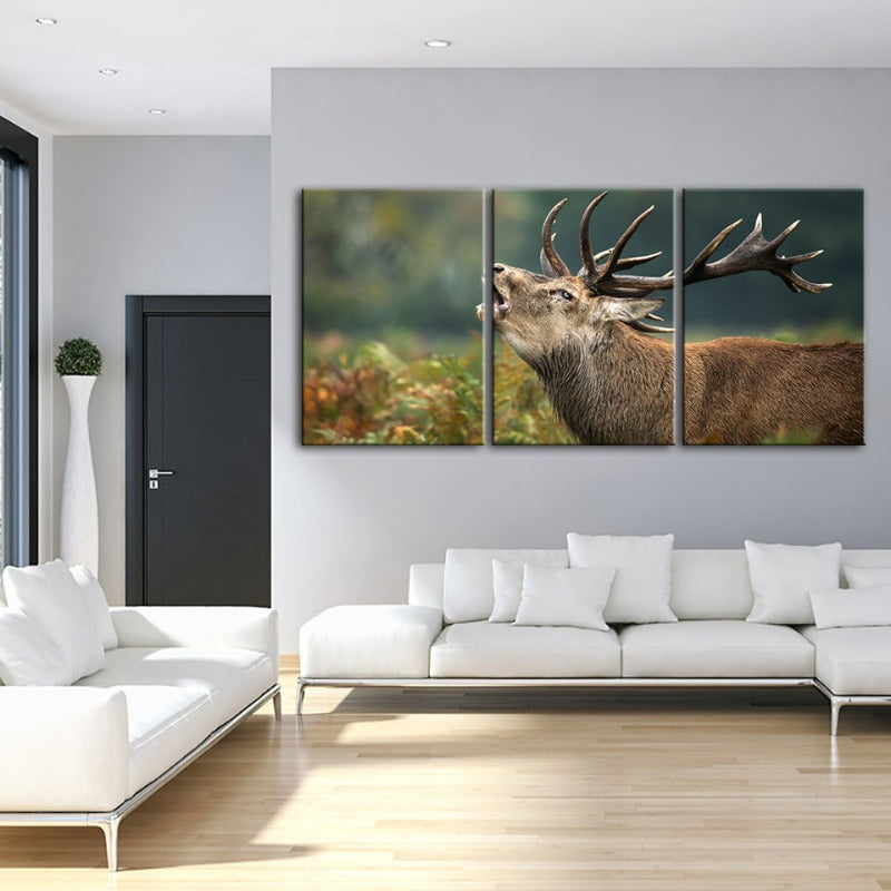 Bleating Elk - Canvas Wall Art Painting 3 Pieces | Bowlift