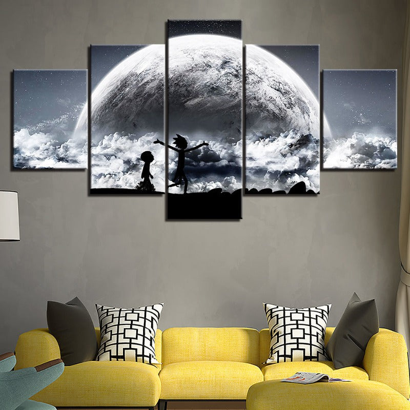 5 Piece Awesome Galaxy View - Canvas Wall Art Painting | Bowlift