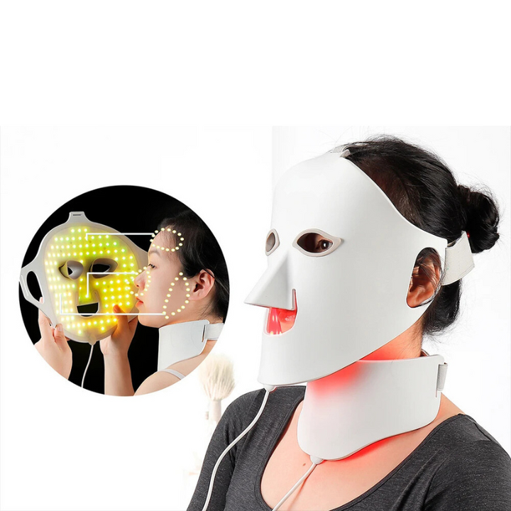 BowLift | LED Light Therapy Mask Luminex 7 | 7 Colors Light for Face & Neck | 168 LEDs | Skin Rejuvenation with Silicone Comfort