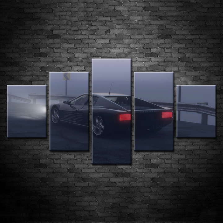 5 Piece Classic Night Time Car - Canvas Wall Art Painting | Bowlift