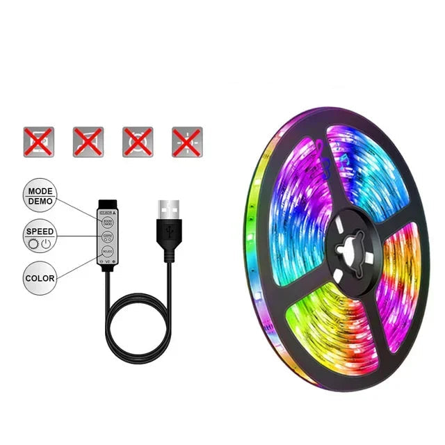 BowLift | RGB LED Strip with USB Connection - Color Changing Light for Ambient and TV Backlighting