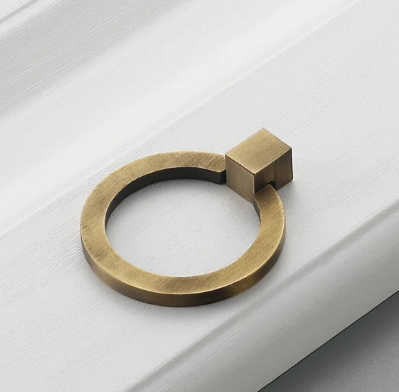 Bronvella ArcRetro Furniture Handle in Antique Copper Bowlift