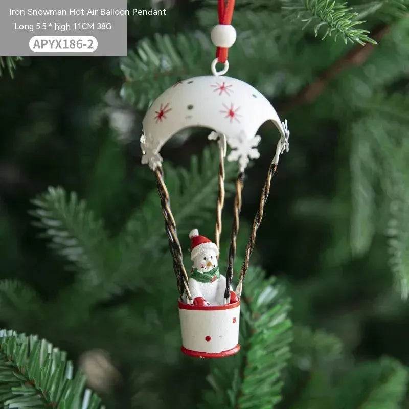 BowLift | Nordic Iron Christmas Hot Air Balloon Parachute Pendant Creative Decorations Tree Charms Hangings