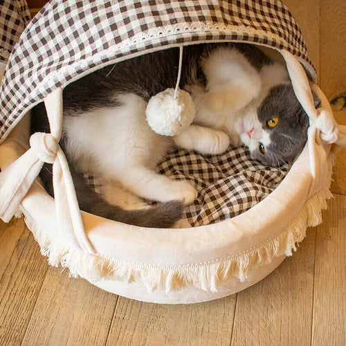 Bowlift-closed pet sleeping bed