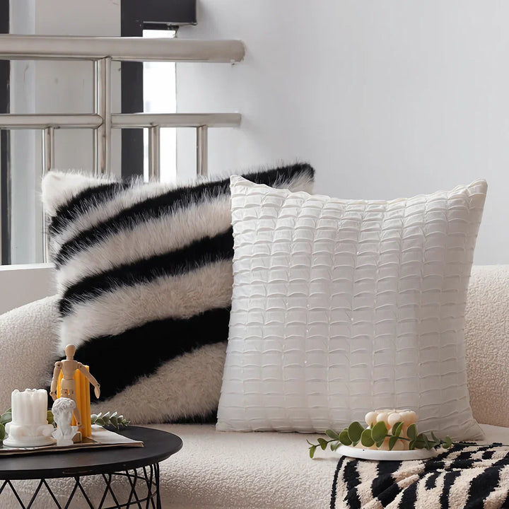 BowLift | Italian Minimalist Black and White Cushion Cover – Soft Luxury Pillowcase