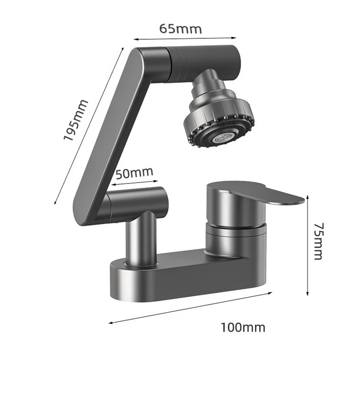 Aqua Twist Duo-Flex Basin Mixer – 360° swiveling two-hole faucet for hot and cold water Bowlift