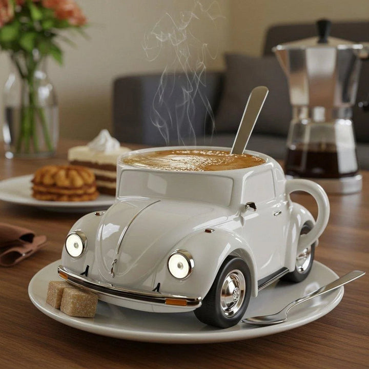RetroAuto Ceramic Mug – Unique 3D Design for Coffee & Tea | Bowlift