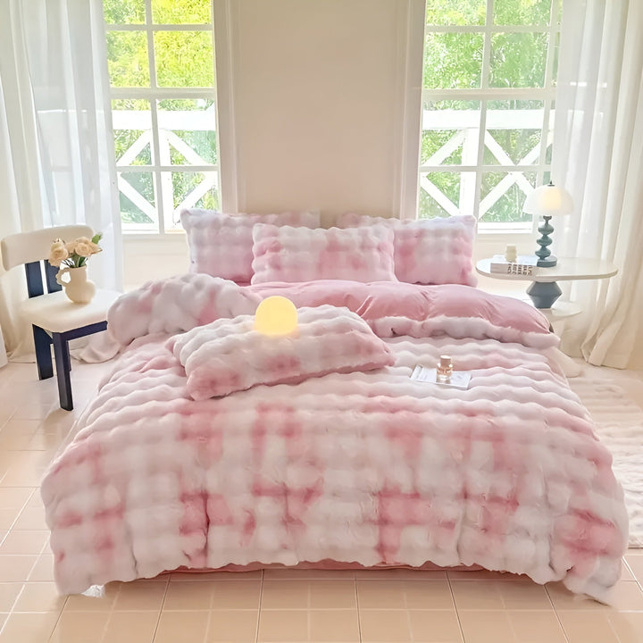 Cozy Plush Bedding Set – Warm and Soft for Autumn & Winter | ReversiBowlifte Design in Rabbit Fur & Milk Velvet | Bowlift
