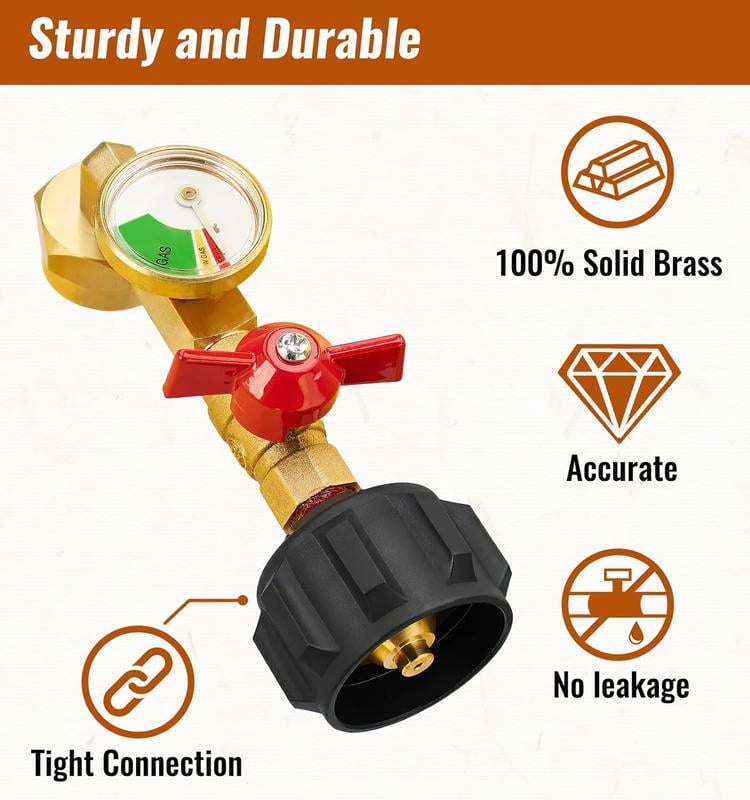 BowLift |  Top-Rated Propane Refill Elbow Adapter with Tank Gauge